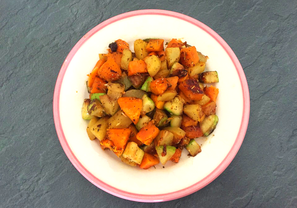 You are currently viewing Patates, courgettes et butternut sautées